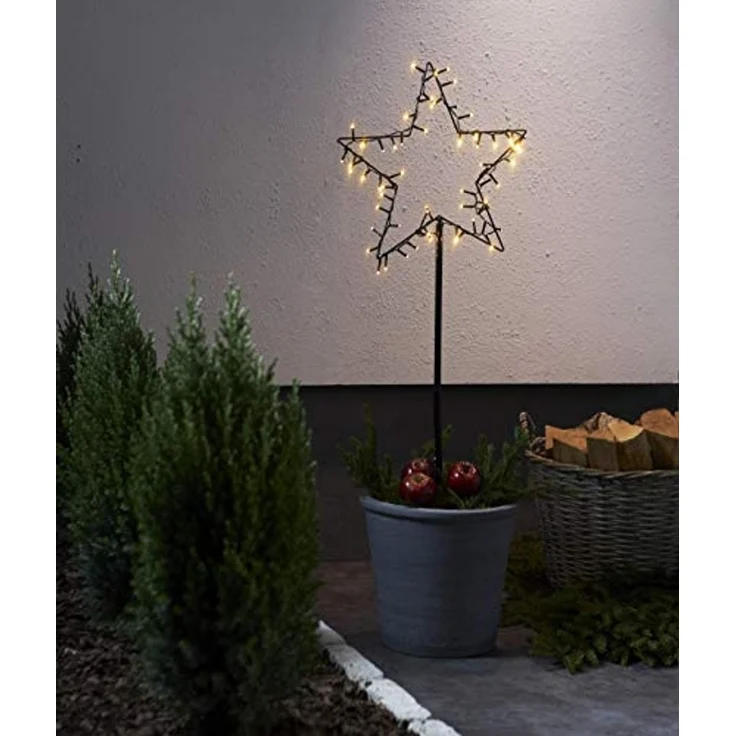 LED-Lichterstern Spiky 60 warmweiße LED 39x93cm batteriebetrieben Timer outdoor – Bild 2