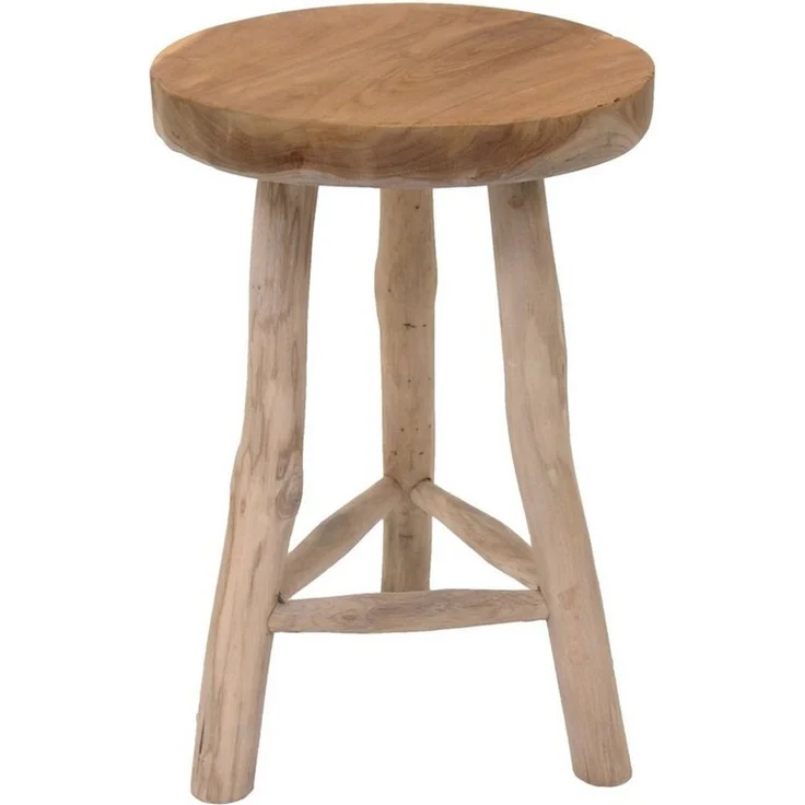 Spetebo Blumenhocker Teak Blumenhocker mit 3 Beinen - Ø 30 cm (Packung, 1 St, 3-Fuß), Massiver Holz Pflanzenständer – Bild 1