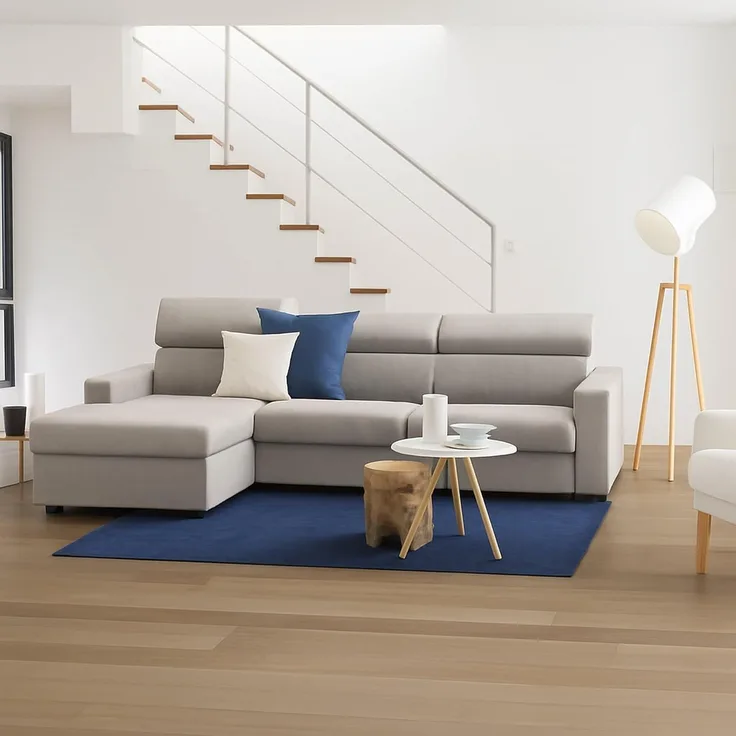 Talamo Italia - Sofa mit Halbinsel Viviana, Ecksofa mit linker Chaiselongue aus Stoff, Standardarmlehnen, 100 % Made in Italy, Cm 280x95h85, Taupe