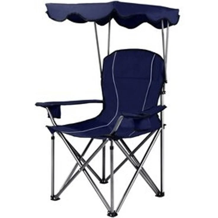 COSTWAY Campingstuhl, mit Sonnendach & Tragtasche, 120 kg belastbar – Bild 6