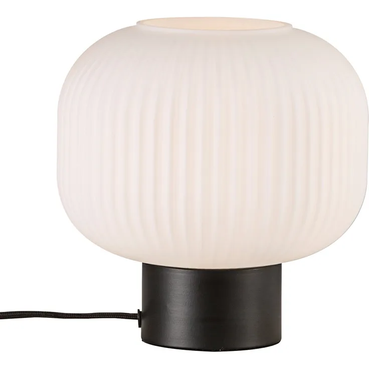 Tischlampe schwarz Opalglas Nordlux Milford 20 mit E27 Fassung