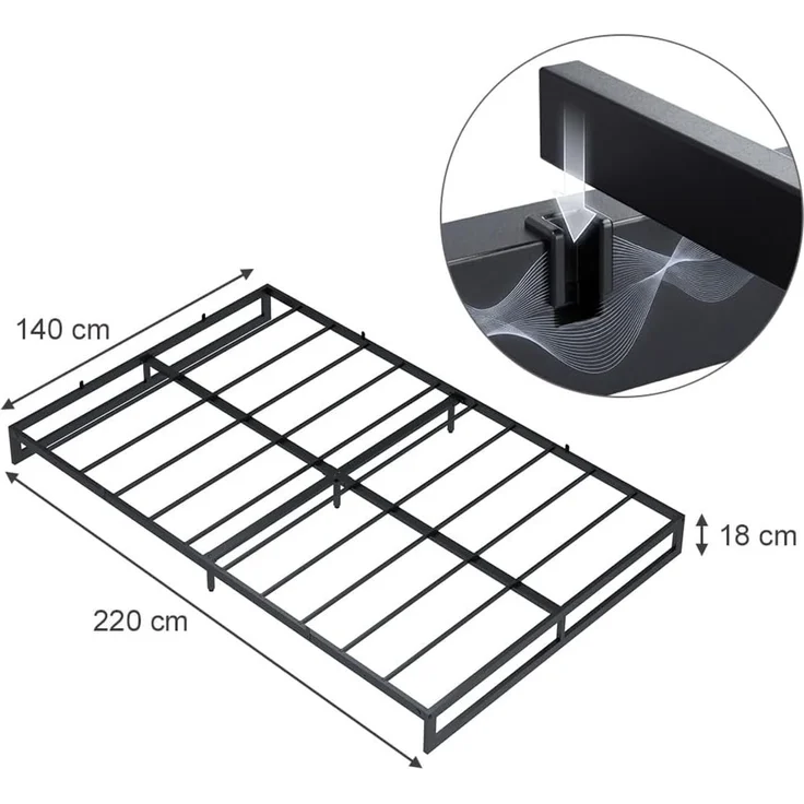 Bettgestell Lenora Schwarz 140x220 Vitalispa – Bild 3