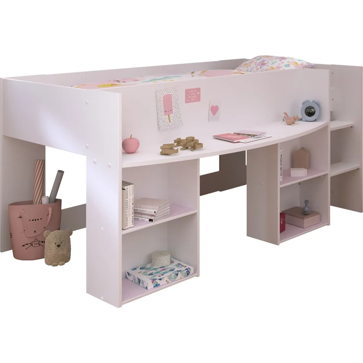 Parisot Pirouette 1 Hochbett Weiß/Grau oder Rosa 90x200 – Bild 2