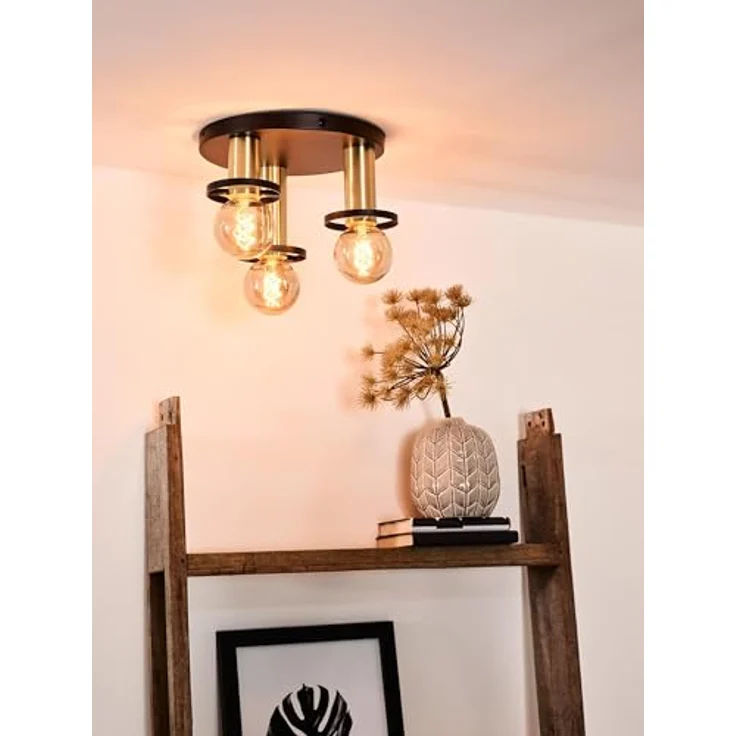 LUCIDE ANAKA Deckenleuchte, Ø 30 cm, 3xE27, Schwarz, geeignet für LED-Lichtquellen, aus Stahl – Bild 4