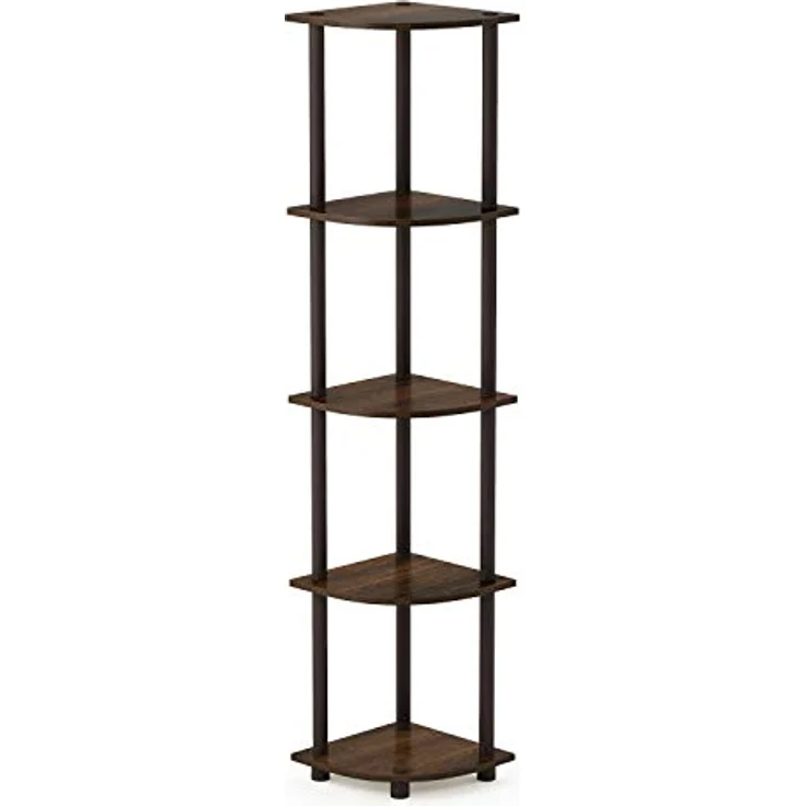 Furinno Eck-Mehrzweckregal mit 4 Fächern, holz, Walnuss/Braun, 29. 46x29. 46x146. 56 cm – Bild 8