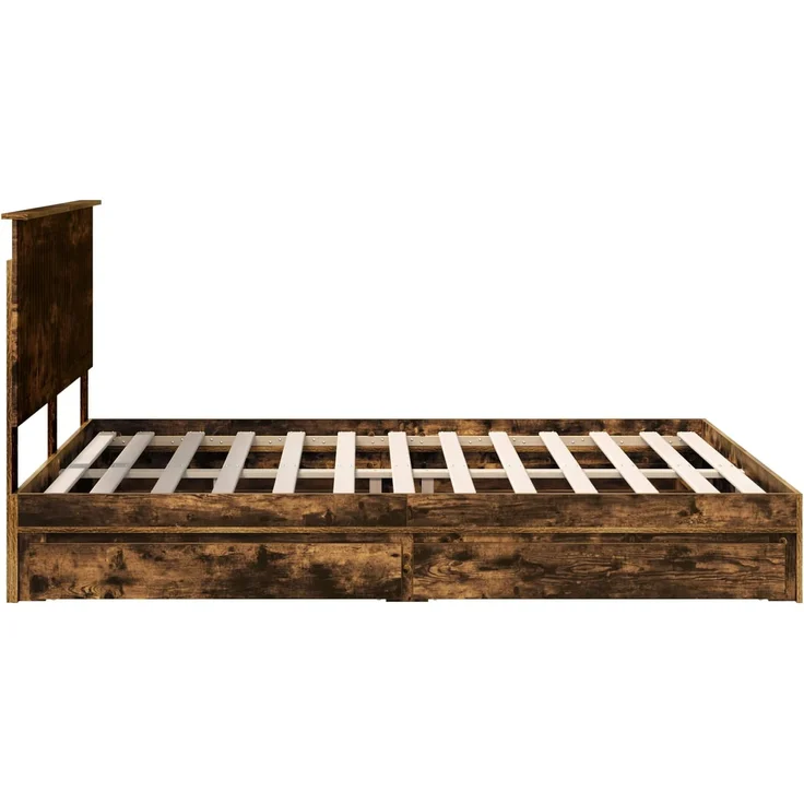 vidaXL Aufbewahrungsbett Geräucherte Eiche 160 x 200 cm Holzwerkstoff 3411191 – Bild 8