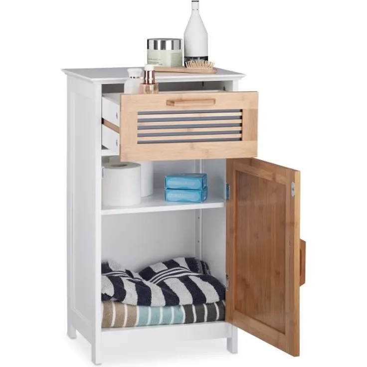 Badschrank schmal mit Schublade 10021848