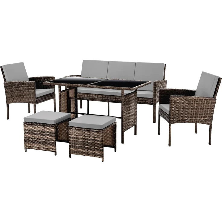 SVITA Gartenlounge-Set DENVER, (Gartenmöbel-Set), Essgruppe, Rattan, Inkl. Kissen – Bild 1