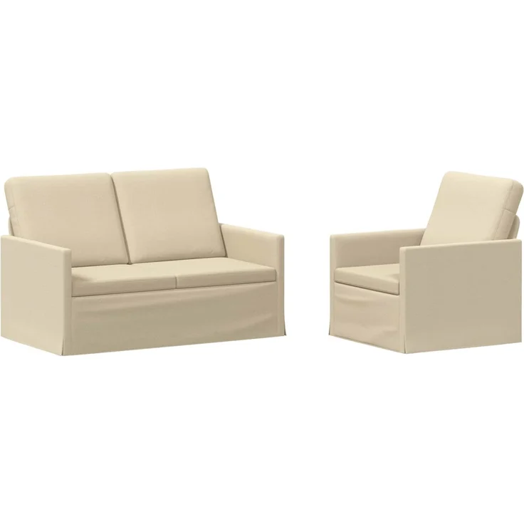 vidaXL Sofa-Set 2 pcs Creme Stoff 3433141 – Bild 1