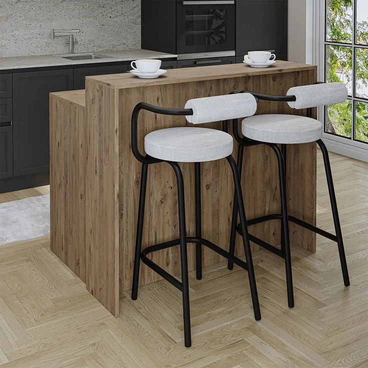 Roomart Kücheninsel CORTADO – Bartisch & Küchentisch mit Stauraum – 120×100×80 cm – Modernes Design • Eiche – Bild 3