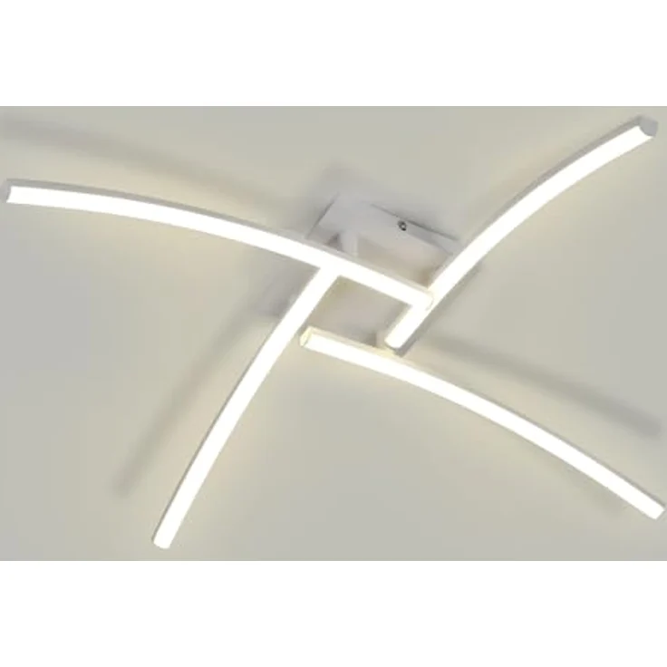 Goeco LED Deckenleuchte Innen, 24W 60 CM Acryl Deckenlampe Wohnzimmer mit 4 Fimmige, 4500 K Neutrales Licht, Moderne LED Lampen Deckenbeleuchtung für Schlafzimmer Büro Küche, Weiß – Bild 10