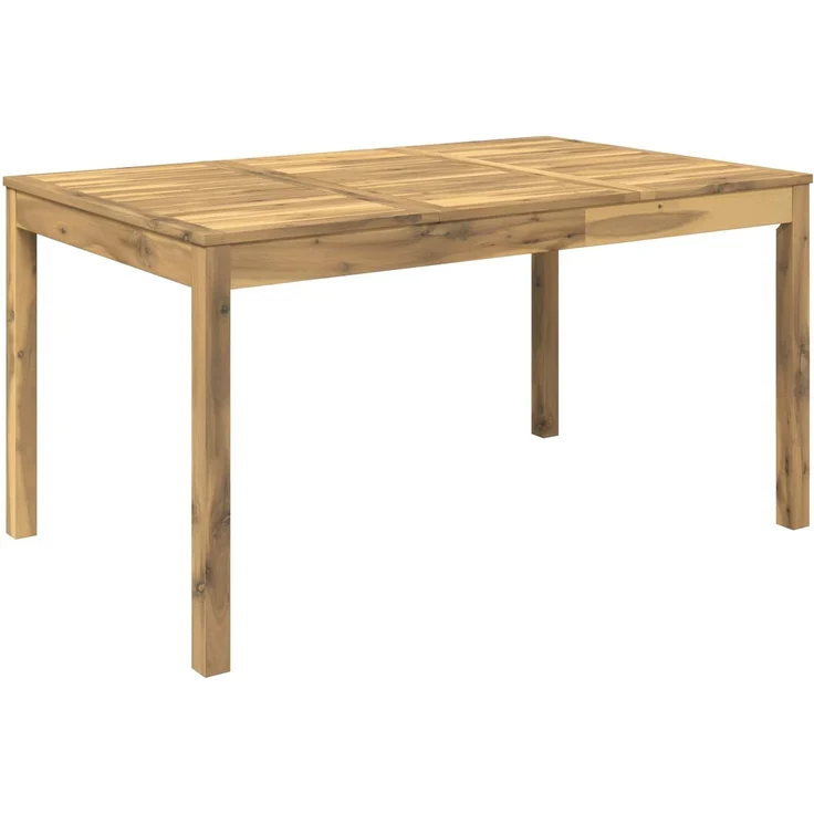 vidaXL Gartentisch LAREN Weiß gewaschen 147 x 88,5 x 75 cm 901715 – Bild 2