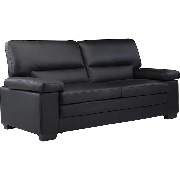 Vente-unique - MIMAS Couchgarnitur mit Sessel Leder Schwarz - B 90 cm x H 96 cm x L 168 cm210 cm104 cm – Bild 2