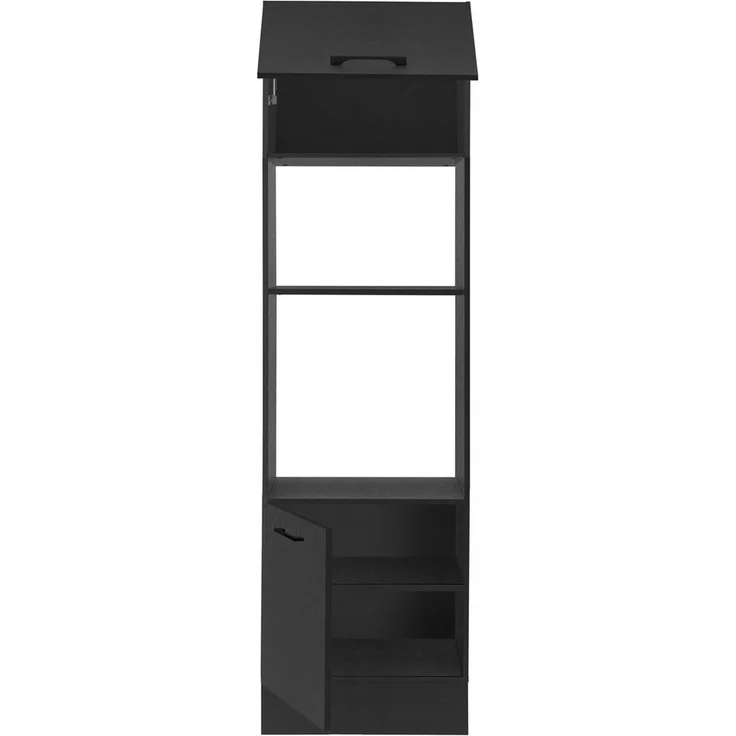 Stella Trading Turin Einbauschrank für Backofen und Mikrowelle in Schwarz - Geräumiger Hochschrank Küchenschrank mit viel Stauraum - 60 x 211 x 57 cm (B/H/T) – Bild 2