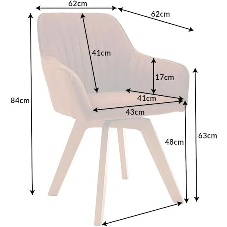 riess-ambiente Polsterstuhl LIVORNO vintage braun / natur (Einzelartikel, 1 St), Esszimmer · Microfaser · Armlehne · 180° drehbar – Bild 3