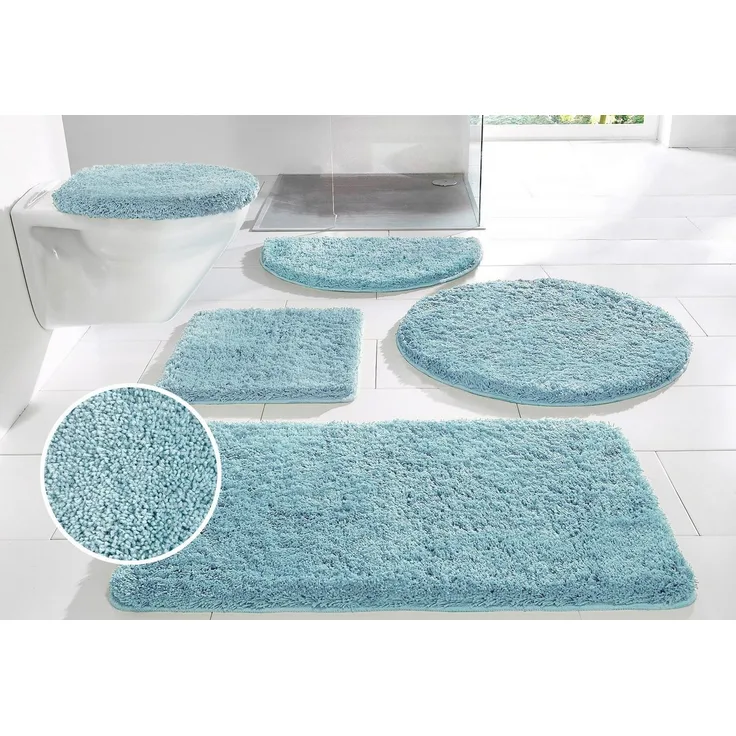 OTTO home Badematte Sanremo Standard, Badvorleger, Badezimmer Teppich, sehr weich, Höhe 30 mm, rutschhemmend beschichtet, schnell trocknend, fußbodenheizungsgeeignet, Polyester, rechteckig, Badteppich, unifarben, rechteckig, rund & als 3-tlg. Set erhäl...