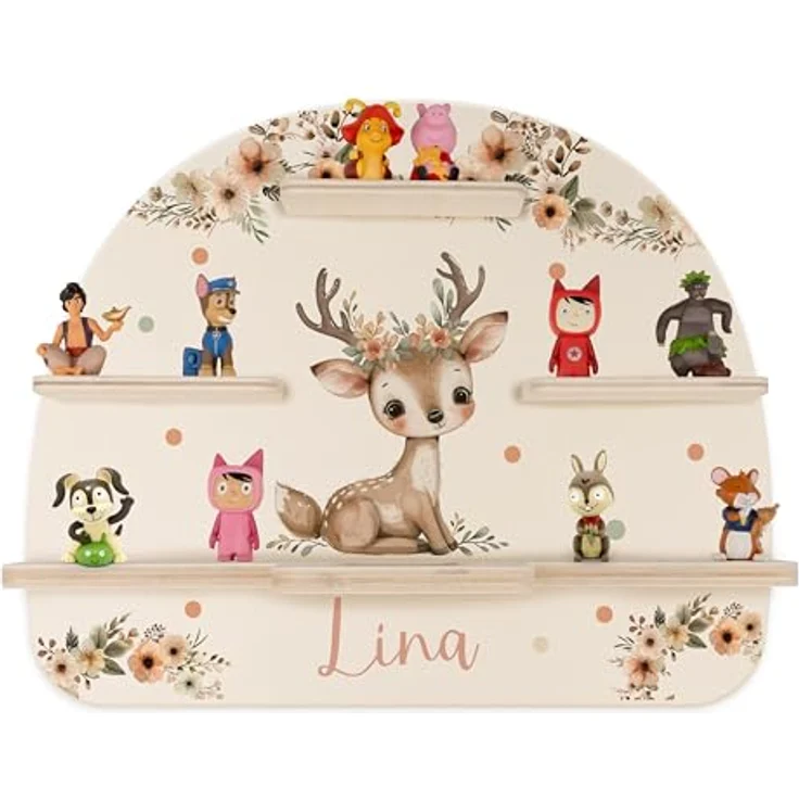 KIDSMOOD - Personalisiertes Tonie Regal für Kinderzimmer | Regenbogen Wand-Regal mit genügend Platz für Tonie-Hör-Figuren, Aussparung für Tonie-Musikbox & Kabelmanagement, Tonie Regal Mädchen & Jungen – Bild 2