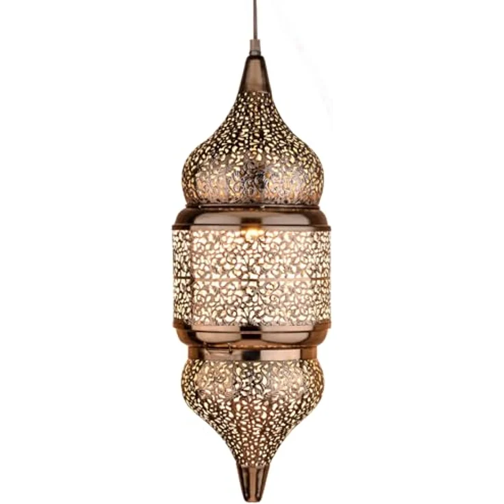 Marrakesch Orient & Mediterran Interior Pendelleuchte Orientalische Pendelleuchte Imano Silber 56cm, Handarbeit & Boho Deko, Leuchtmittel nicht im Lieferumfang enthalten, Handarbeit – Bild 2