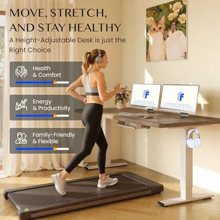 FLEXISPOT Höhenverstellbarer Schreibtisch mit 2 Motoren & 25MM EINTEILIGER Tischplatte 140x80 cm, Ergonomischer Bürotisch Elektrisch mit Kabelmanagement, Memory Funktion & Höhenanzeige – Bild 10