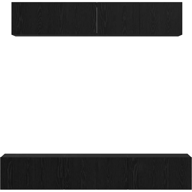vidaXL TV-Schrankset 5 pcs Schwarz Eichen-Optik Holzwerkstoff 3393214 – Bild 7