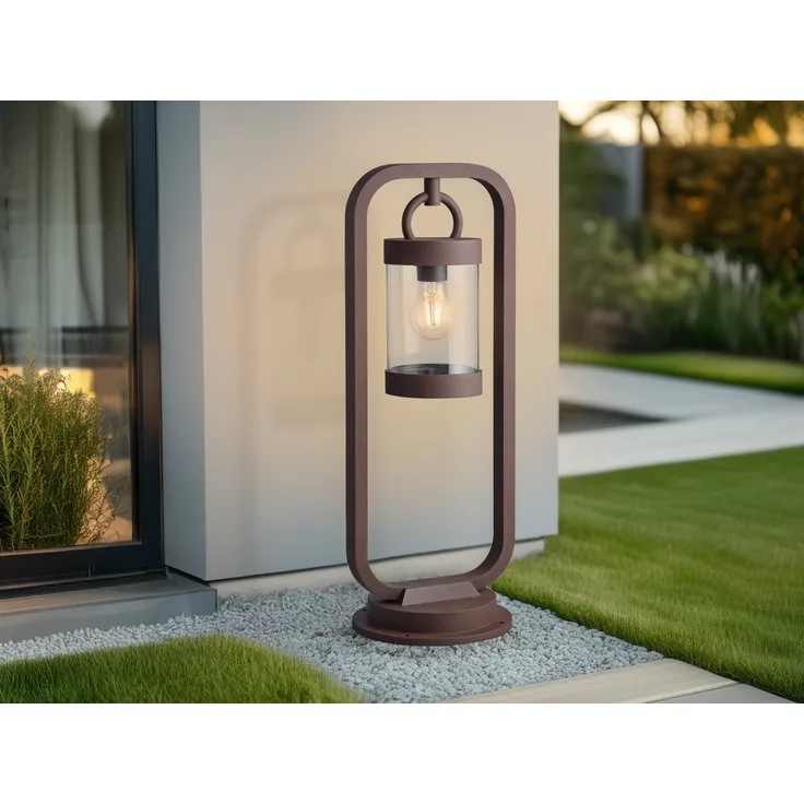 LED Wegeleuchte Landhausstil, Laterne in Rostoptik, Höhe 60cm