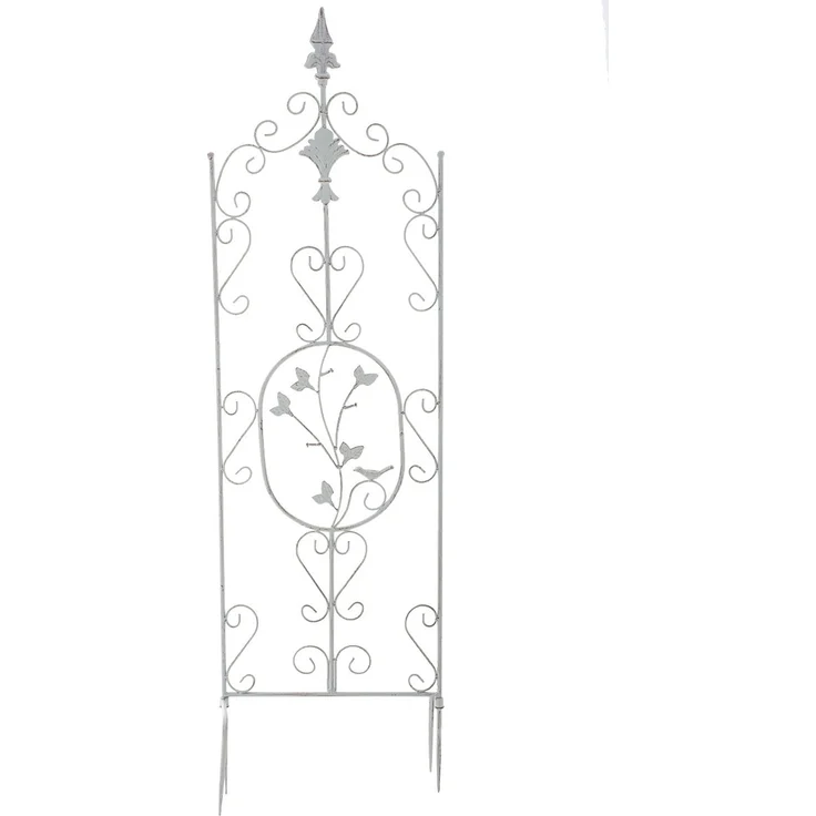 Rankgitter FALK - 35 x 1 x 122 cm, Metall, Antik-Weiß | Rankhilfe Kletterpflanzen Gartendekoration – Bild 1