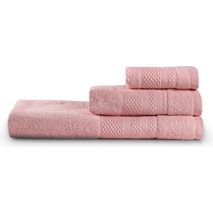 Mijolnir 'Piramit - Dusty Rose' Handtuchset (3-teilig), Altrosa