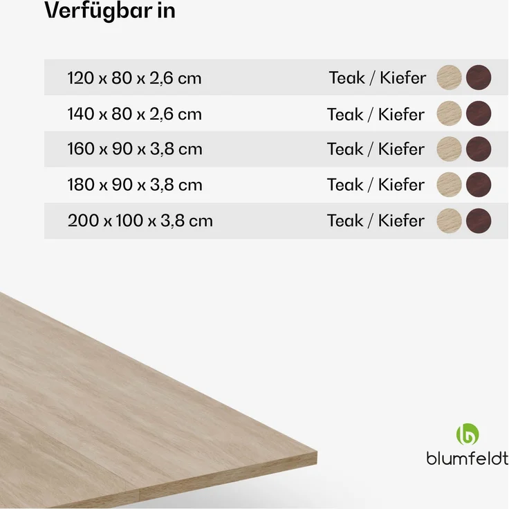 Blumfeldt Bearsdon Tischplatte 120x80 - Langlebige Holztischplatte, Kratzfest & Hitzebeständig, Ideal für Esszimmer - Modernes Kiefer-Finish, Perfekt für Industrielle & Minimalistische Räume – Bild 5