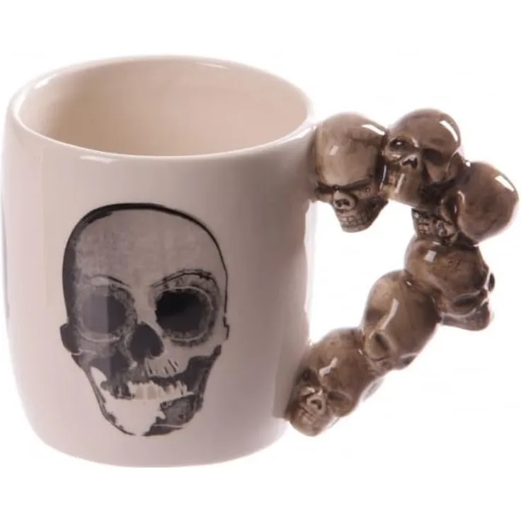 Puckator Tasse aus Keramik mit Griff in Form eines Totenkopfs Impilati