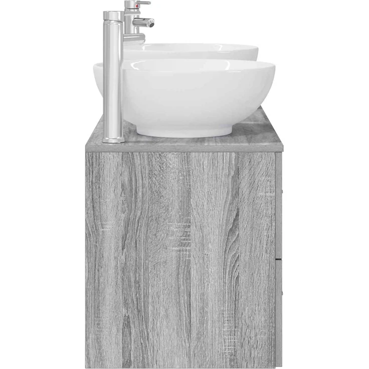 vidaXL Badezimmerschrank-Set 3 stk. Grau Sonoma 129 x 44,5 x 80 cm 3405904 – Bild 7