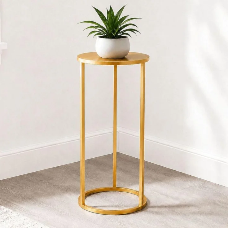 DanDiBo Blumenständer Metall Gold Rund 96510M 60 cm Pflanzenständer Blumenhocker Beistelltisch Blumensäule Modern Pflanzenhocker – Bild 1