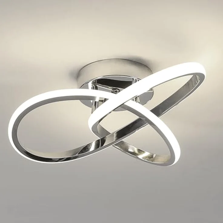 Comely LED Deckenleuchte, 30W 3300LM Deckenlampe 4500K Neutralweißes Licht, Creative Flower Form Acryl LED Deckenbeleuchtung für Schlafzimmer Wohnzimmer Esszimmer Diele, Silber – Bild 1