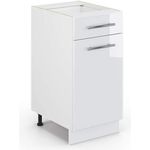 Küchenunterschrank Fame-Line Weiß Hochglanz 40 cm ohne Arbeitsplatte Vicco
