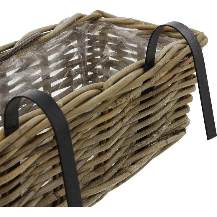 Balkonpflanzer Rattan mittel Blumenkasten Pflanzkorb Pflanzschale Blumentopf – Bild 3