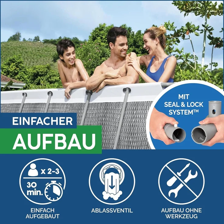 Power Steel™ Frame Pool, Grau, 549 x 274 x 122 cm – Bild 6