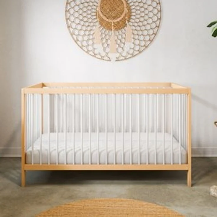 Babybett Kinderbett Gitterbett 60x120 & 70x140 cm höhenverstellbar & herausnehmbare Sprossen, optional mit Schublade und Matratze | 70x140 cm Buchenholz Natur-weiß sehr stabil Made in Europe – Bild 6