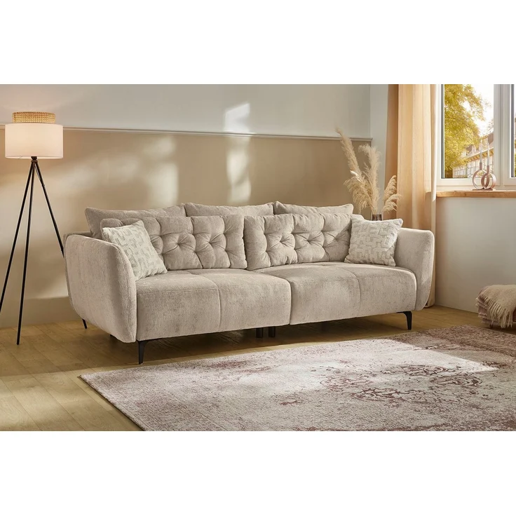 Jockenhöfer Gruppe Big-Sofa Spa, im Retrolook mit Wellenfederung, und frei im Raum stellbar, inkl. 7 Kissen – Bild 5
