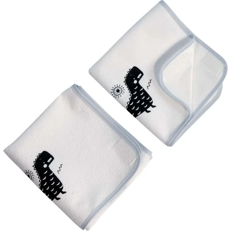 Ersatz-Frotteebezüge für Wickelbrettlauflage Hedda mit Klettverschluss, 2er-Set, Dino-Design