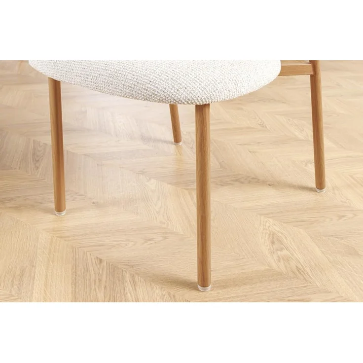 riess-ambiente Polsterstuhl BELFORT beige/natur - Strukturstoff, Metall, Eichen-Design, zeitlos (Einzelartikel, 1 St), Moderner Esszimmerstuhl - ideal für Wohnzimmer, Küche oder Homeoffice – Bild 7
