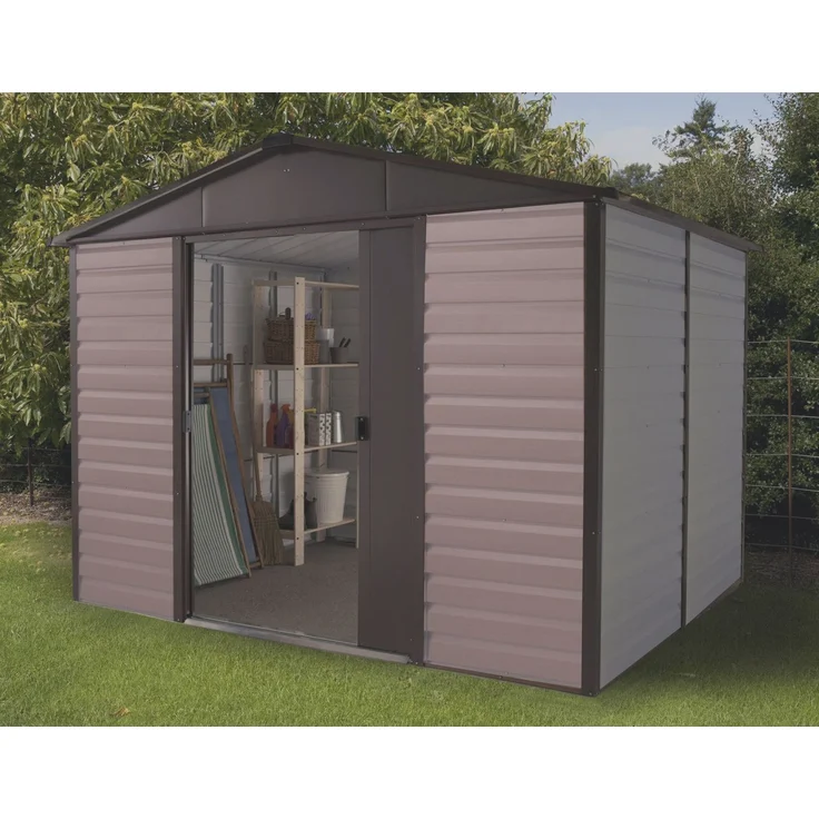 Yardmaster Metall-Gerätehaus "Brandenburg 1012", taupe, 10,46 m²,ohne Bodenrahmen – Bild 2