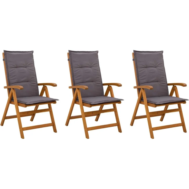 vidaXL Liegestühle für den Garten 3 stk. Natur Massivholz Akazie 42041434 – Bild 2