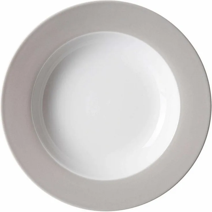 Ritzenhoff & Breker Doppio Teller Tief, Suppenteller, Speiseteller, Essteller, Porzellan, Grau, Ø 22 cm, 576863