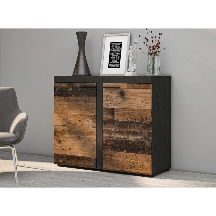 AX LIVING Schmal Kommode Spacoro 2D Eleganz Modern in Matera/Old Style – Bild 1