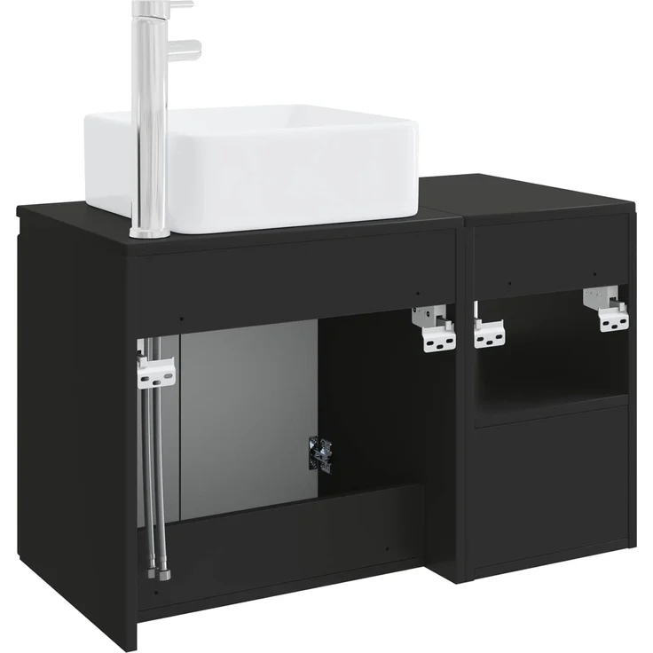vidaXL Badezimmerschrank-Set 2 stk. Schwarz 79,5 x 41 x 80 cm 3404045 – Bild 6