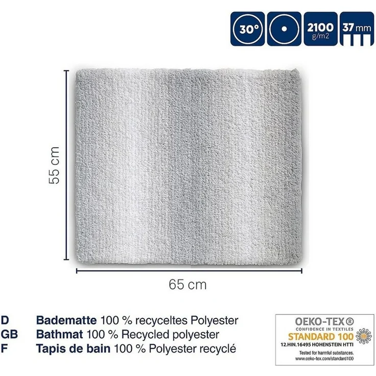 kela Badematte Ombre, Höhe 37 mm, 100%Polyester, rutschhemmend, bei 30°C waschbar, für Fußbodenheizung geeignet – Bild 3