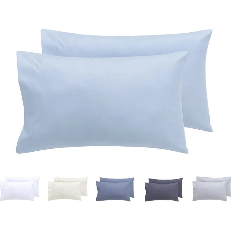 Kissenbezüge, extra weiche Mikrofaser, hypoallergen, Set mit 2 Kissenbezügen 30X50 cm Hellblau