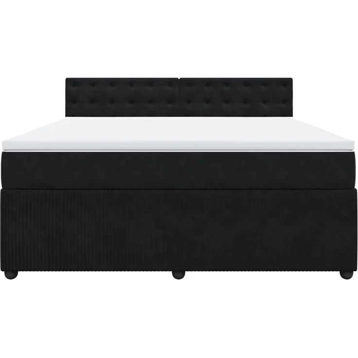 vidaXL Boxspringbett mit Matratze Schwarz 180x200 cm Samt 3287820 – Bild 4
