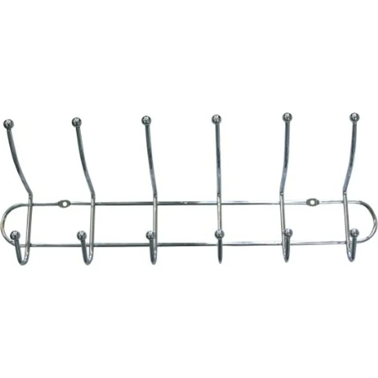 Garderobenleiste verchromt 50cm Wandgarderobe Hakenleiste Kleiderhaken verchromt – Bild 1