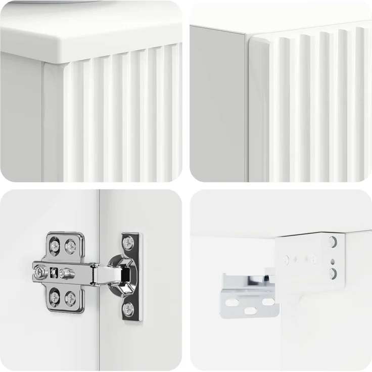 vidaXL Badezimmerschrank-Set 2 stk. Hochglanz Weiß 33 x 34,5 x 100 cm 3406127 – Bild 6