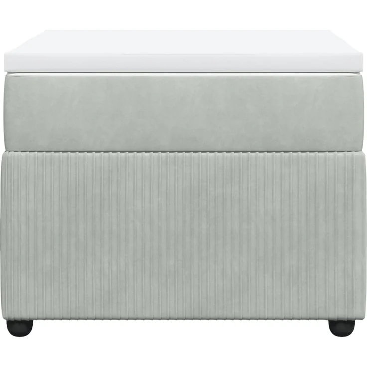 vidaXL Boxspringbett mit Matratze Hellgrau 90x200 cm Samt 3285614 – Bild 4
